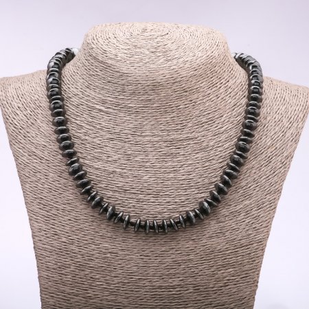 שרשרת מהמטיט הטבעי רונדל-דיסק, קוטר 8×3.5 מ״מ, אורך 48 ס״מ