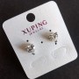 עגילים Xuping – עגילי סטוד בצורת לבבות, קוטר 8 מ״מ, אורך 8 מ״מ, ציפוי רודיום