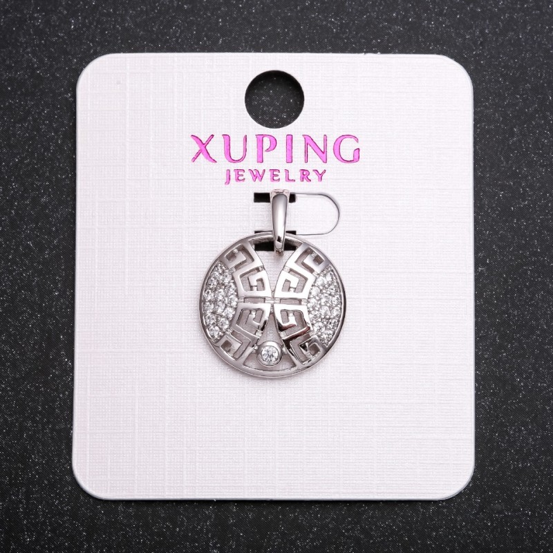 תליון Xuping עם זירקונים לבנים 17×22 מ״מ בציפוי רודיום
