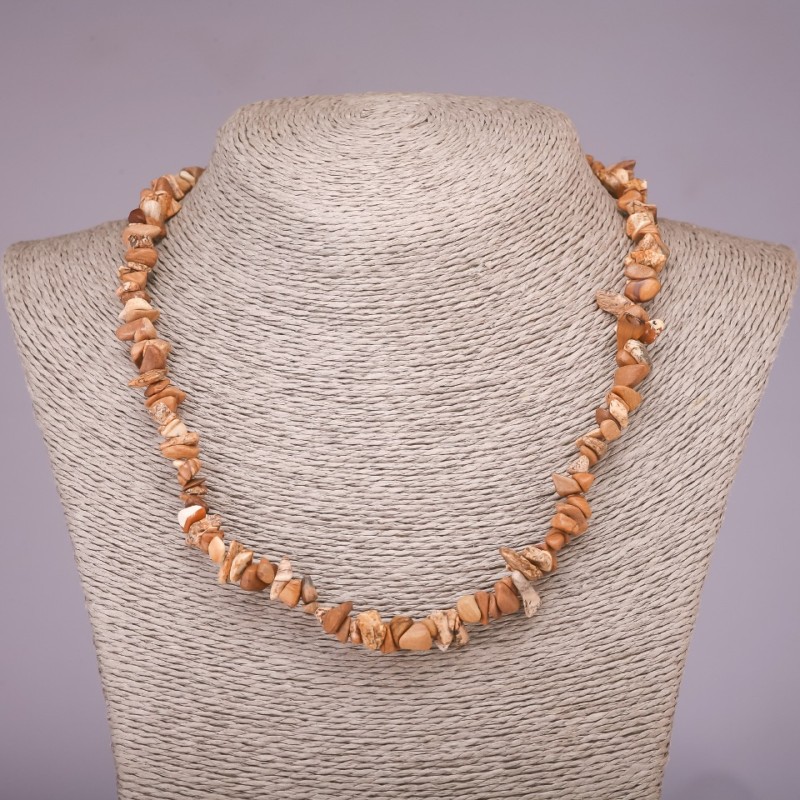 שרשרת חרוזי אבן טבעית יאשמה נוף, קוטר 5–8 מ״מ, אורך 42–48 ס״מ