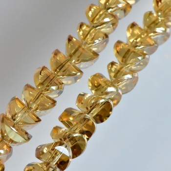 חרוזי קריסטל בסגנון «סווארובסקי» «שמפאן» עם ציפוי מראה, בקוטר 6×4 מ״מ, חוט אורך 50 ס״מ