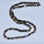 חרוזי קריסטל בעיצוב Swarovski שמפניה, כדור מגולף בציפוי סגול-בנזין, קוטר 5×4 מ״מ, אורך החוט 48 ס״מ