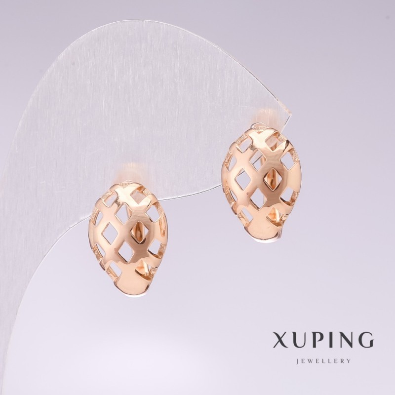 עגילים Xuping ציפוי זהב 18 קראט 15×10 מ״מ