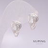 עגילים Xuping רודיום עם אבני לבנות וזרקונים לבנים 11×17 מ״מ