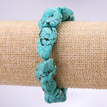 צמיד «טורקיז» (הולייט גלטווניה) קוטר 15×20± מ״מ, אורך 18 ס״מ על גומי