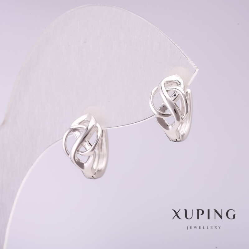 עגילי Xuping 11×8 מ״מ ורודיום
