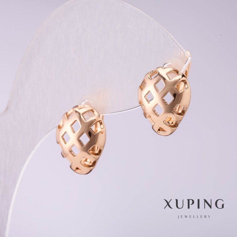 עגילים Xuping 10×14 מ״מ בציפוי זהב