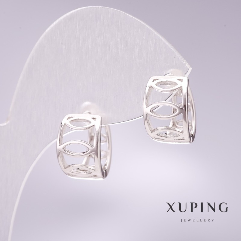 עגילים Xuping 9×13 מ״מ רודיום