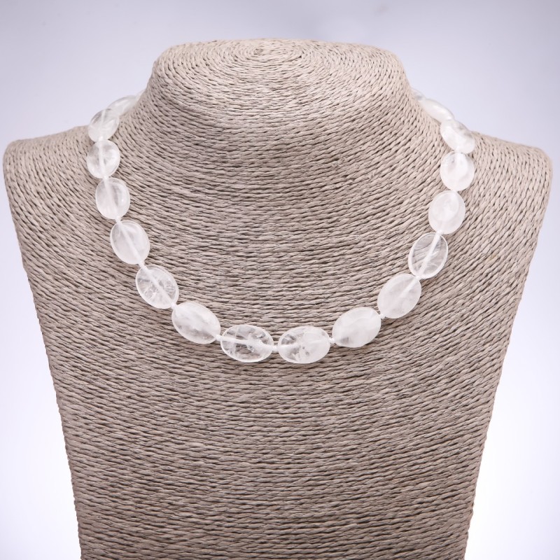 שרשרת פנינים מקריסטל הרי אובלית, אורך 43 ס"מ