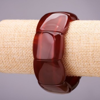 צמיד אלסטי טבעי מסרדוליק — קישורים חלקים 30×25 מ״מ +- היקף 18 ס״מ+