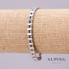 צמיד Xuping בסריגה כפולה «נקודה-מקף», עובי 6 מ״מ, אורך 18 ס״מ, ורודיום