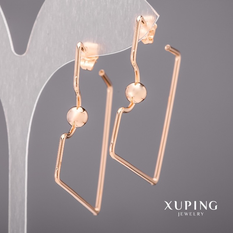 עגילים Xuping 39 מ״מ זהב מצופה 18 קראט