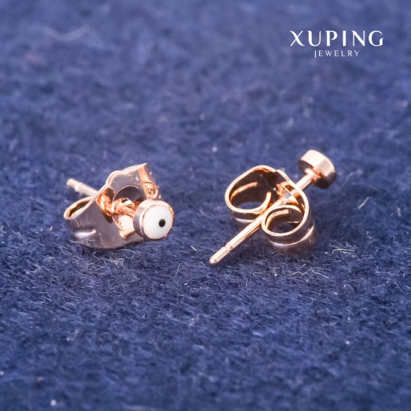 עגילי Xuping סטוד כדוריים «עין» 3 מ״מ ציפוי זהב 18 קראט