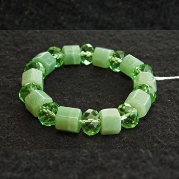 צמיד אלסטי מנפריט דחוס וזכוכית צ'כית