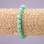 צמיד מאבן טבעית של ג'יידייט בורמזי חלק כדור, קוטר 8± מ״מ על גומי אלסטי, אורך 18 ס״מ