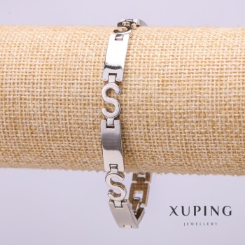 צמיד Xuping בציפוי ראודיום, עובי 7 מ״מ, אורך 19 ס״מ