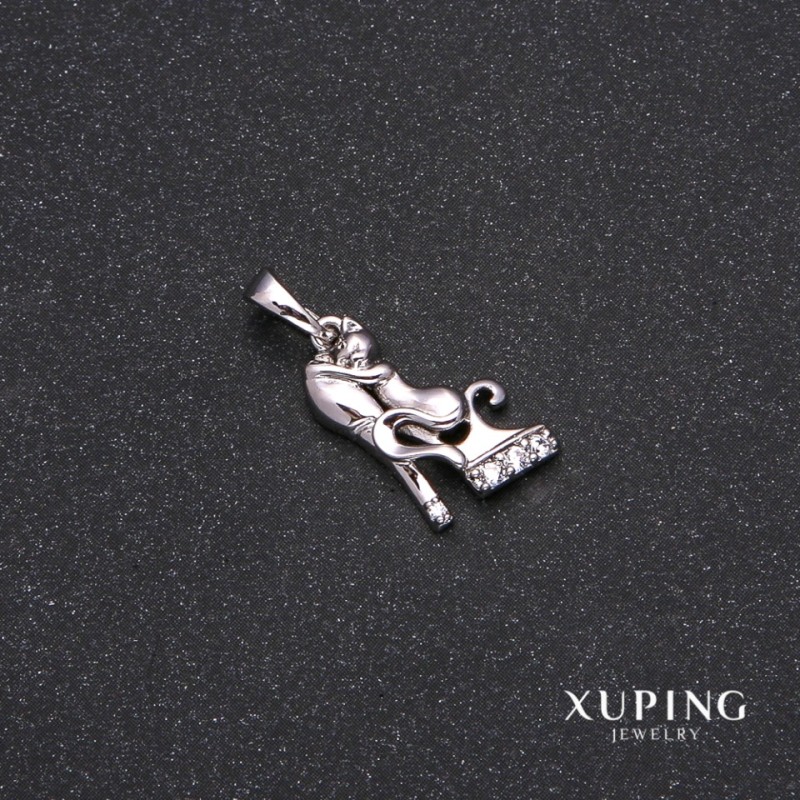 תליון Xuping עם אבנים לבנות 10×23 מ״מ ורודיום