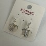 עגילים Xuping עם קריסטלים לבנים 2x20mm רודיום, ציפוי זהב 18 קראט