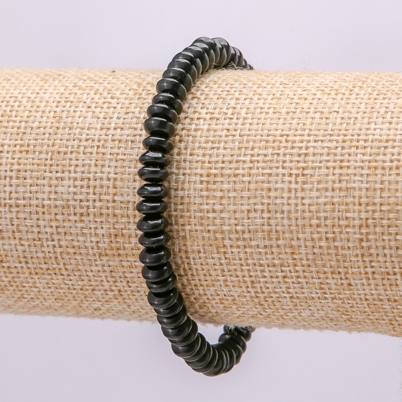 צמיד מאבן אגט טבעית – דיסקיות 6×3 מ״מ, היקף 18 ס״מ +