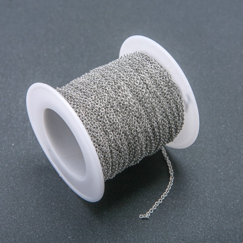 שרשרת לתכשיטים על סליל (אביזרים), עובי 1.2 mm ±, אורך 18 m ±, מתכת אל-חלד