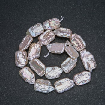 חוט פניני בארוק טבעיות, קוטר 22×14 מ״מ, אורך 40 ס״מ ± עם גוון בנזיני