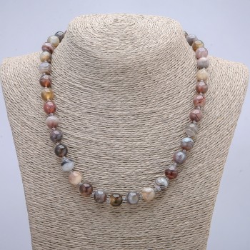 מחרוזת אגט בוטסואנה חלקה, קוטר 10 מ״מ, אורך 45 ס״מ +