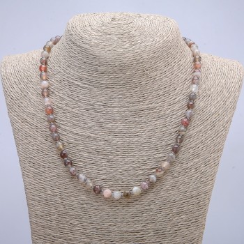 מחרוזות מאבן טבעית בוטסואנה חלקים, קוטר 6 מ"מ, אורך 45 ס"מ +