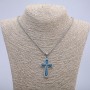תליון «צלב» 55×30 mm על שרשרת, אורך 70 ס״מ ± מתכת כסופה