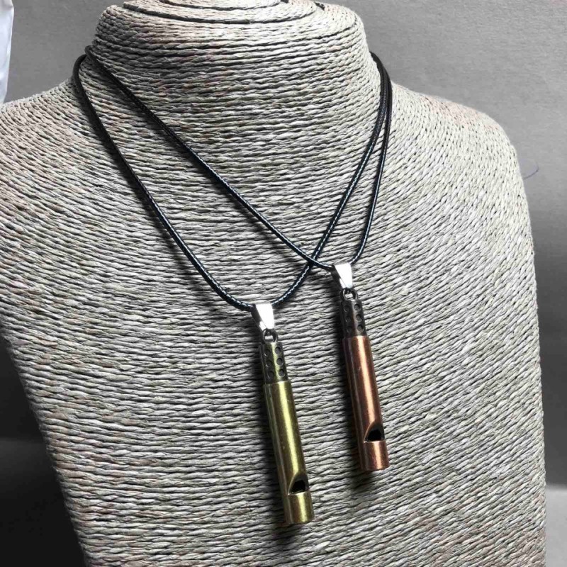 תליוני זוגיים «שריקה» זהוב וברונזה, 55×8 מ״מ + -, אורך 45–50 ס״מ