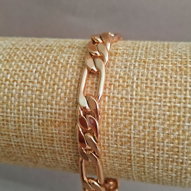 צמיד Xuping בזהב מצופה 18K, אורך 19 ס״מ, עובי 8 מ״מ+