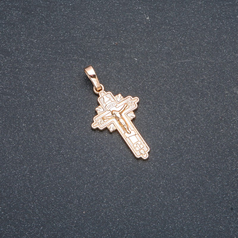 תליון Xuping בזהב מצופה 18K צלב, קוטר 35×18 מ״מ +