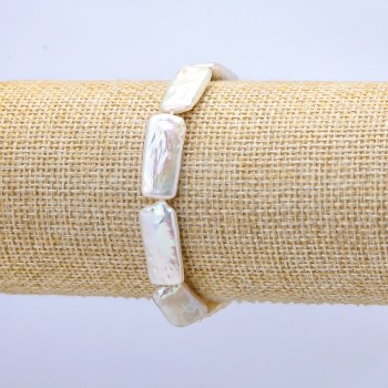 צמיד גומי עם פנינים בארוק, ממדים 9×21 מ״מ±, אורך 18 ס״מ±