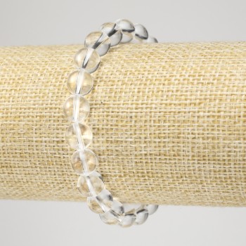 צמיד גומי מקריסטל הררי — חרוז חלק, קוטר 8 מ"מ+