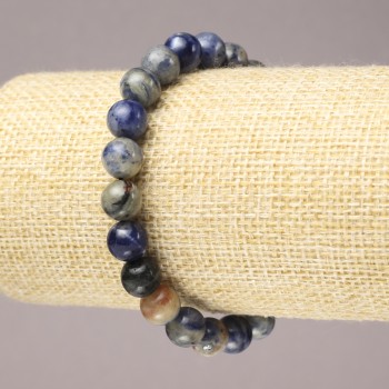 צמיד סודאליט טבעי על גומי 8 מ״מ