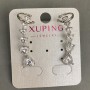 עגיל סטוד Xuping רודיום עם קריסטלים לבנים בצורת לב 32×10 מ״מ +