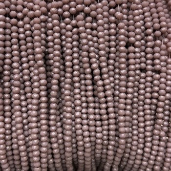 חרוזי קריסטל צ'כי על חוט מלוטשים רונדל, קוטר 3×2,5 מ״מ + -, אורך 36–38 ס״מ +