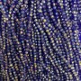 חרוזים מקריסטל צ'כי על חוט כחול עם ציפוי בנזין, קוטר 3.5×3 מ״מ, אורך 33 ס״מ +