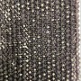 חרוזי קריסטל צ'כי על חוט בצבע סגול כהה, רונדל משונן, קוטר 6×5 מ״מ, אורך 42 ס״מ +