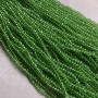 חרוזים מקריסטל צ'כי על חוט דק – ירוק בהיר שקוף, עם חיתוך רונדלי, קוטר 3,5×3 מ״מ, אורך 36–38 ס״מ +
