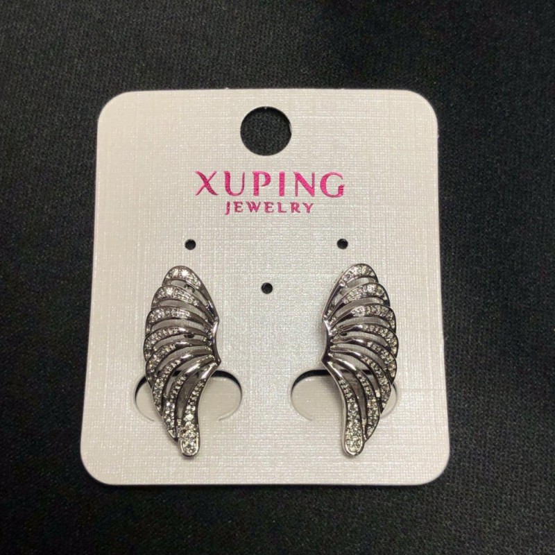 עגלי Xuping ורודיום עם זרקונים לבנים, קוטר 23×10 מ״מ +