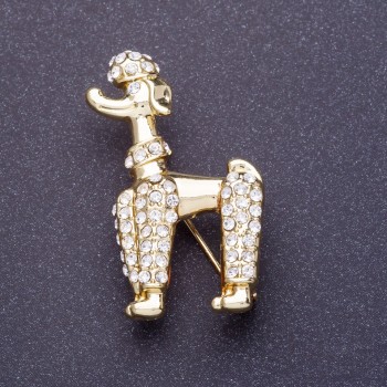 סיכת «פודל מלכותי» 2×4 ס״מ צבע המתכת זהב לימוני