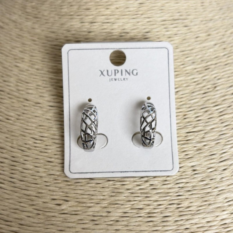 עגילים Xuping, קוטר 16×6 מ״מ, רודיום