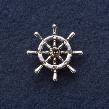 סיכת דש «הגה», קוטר 3 ס״מ, מתכת אפורה