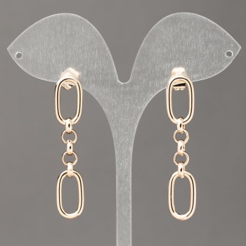 עגילי סטוד ציפוי זהב 18K Xuping, שרשרת, עובי 9.5 מ״מ, אורך 48 מ״מ