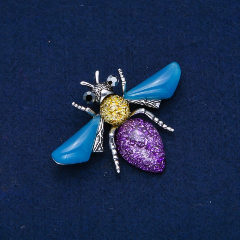 סיכת פרפר כסופה ממתכת 47×62mm +