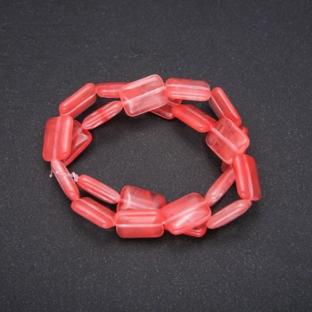 חרוזי חלצדון טבעיים בצורת מלבנים, קוטר 13×18 מ״מ, אורך 38 ס״מ