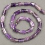 חרוזי אמטיסט חתוכים על חוט 10×6 מ״מ, אורך כ-39 ס״מ ± עם חרוזים (3×2 מ״מ)