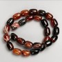 חרוזים על חוט דק מאבן אגט בצורת חבית חלקה, בקוטר 14×10 מ״מ, אורך 39 ס״מ