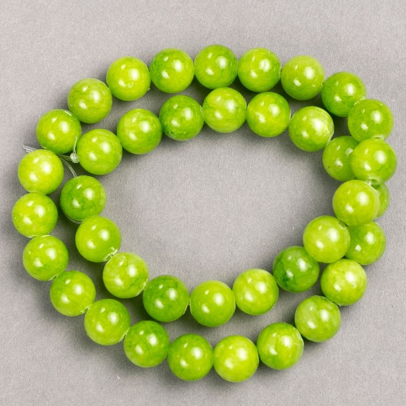 חרוזי אוניקס (אקריל מלאכותי) על חוט – כדור חלק, קוטר 10.5 מ״מ, אורך 40 ס״מ +