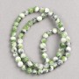 חרוזי אקריל ירוקים-אפורים-לבנים «אגאט» 6 מ״מ על חוט דק